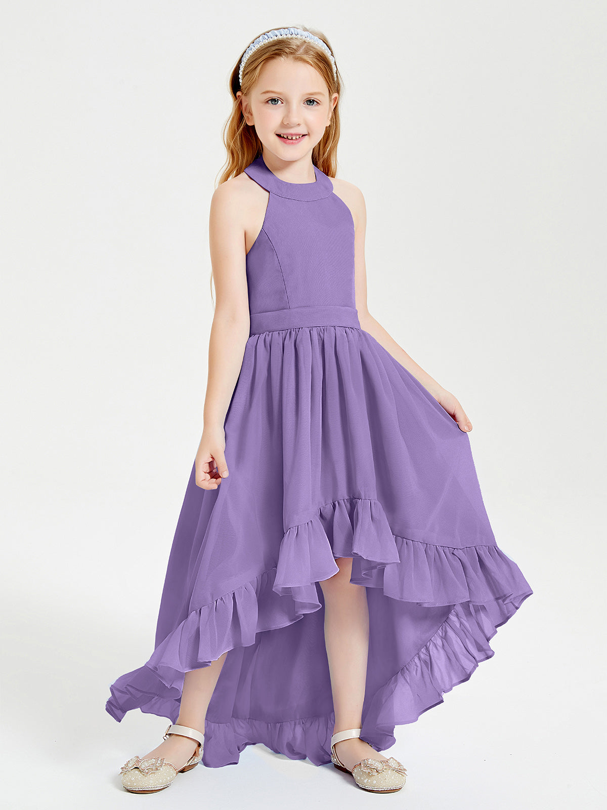 Trendy Boho Junior Bridesmaid Dresses Asymmetrical Cascading Skirt Tahiti